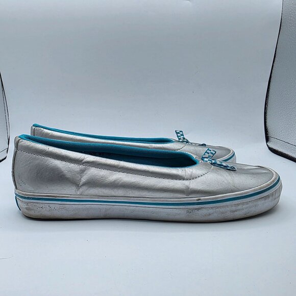 Vans X David & Goliath Womens Size 10 Silver Flat Slip On Shoes Walking Casual - Picture 12 of 13